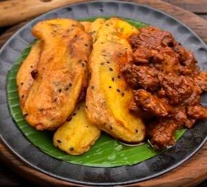 Pazhampori + Beef Curry