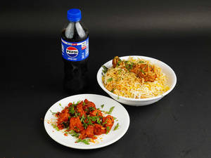 Single Chicken Biryani + Chicken 65 (half) + 250ml Cool Drink