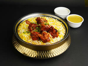 Zafrani Chicken Lollipop Biryani Plate