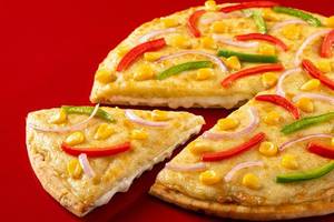 Double Cheese Corn Veggie Delight Medium Pizza.