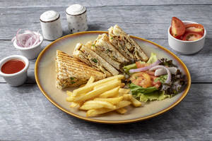 Cheesy Masala Omelette Sandwich