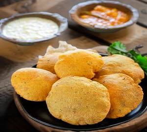 Poori + aloo sabji + raita rs