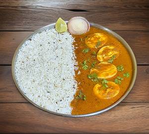 Egg curry (2 eggs, 500 ml) with rice