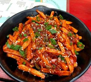 Honey chilli potato