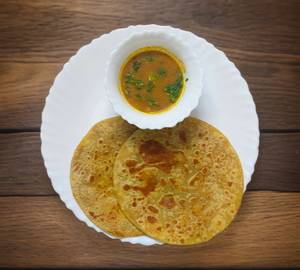 Puran poli with katachi aamti [2 pieces]