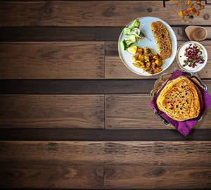 4 Plain Paratha + Aloo Sabzi +1 Sweet Cheela