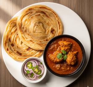 Chicken chilli + lachha paratha