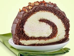 Classic Fudge Roll Cake Slice