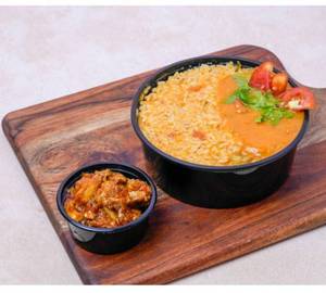 Papu Tomato Rice With Chicken Curry