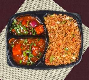 Chilli Paneer with Fried Rice
