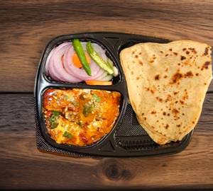 Plain Paratha with Paneer Sabji