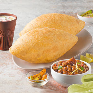 Chole bhature with lassi