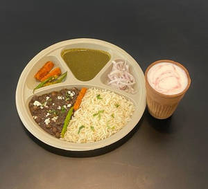 Combo 3 - Full Plate Chole Chawal + 1 Sweet Lassi