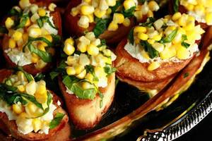 Corn Cheese Bruschetta