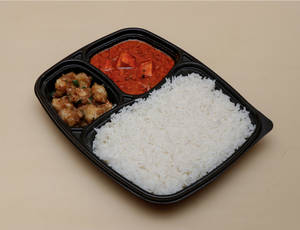 Ghee Rice with Paneer Butter Masala & Gobi Manchurian