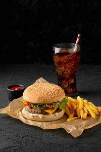Regular Burger + Fries + Cold Drink 250 ML