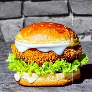 Crispy chicken cheese zinger burger