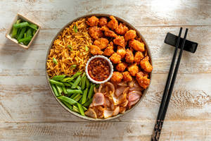 Korean - Crispy Chicken Gochujang Rice Bowl + Coke Can + Gochujang Dip
