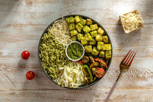 High Protein Italian Pesto Paneer Parmigiana Rice Bowl