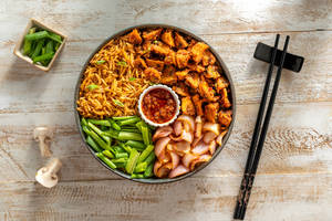 High Protein Korean Mushroom Gochujang Rice Bowl
