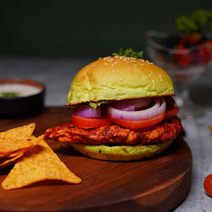 Maha Meaty Chicken Burger With Ranch Yoghurt {2x Protein}