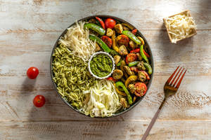 High Protein Italian Pesto Veggie Rice Bowl