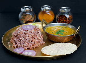 Rajamudi Rice With Methi Dal Fry Bowl
