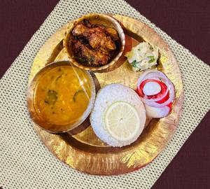 Rice And Mangxo Fry Thali