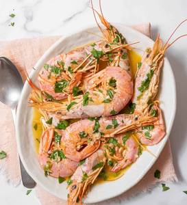 Whiskey Garlic Prawns 