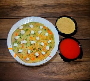 PANEER UTTAPAM Served With Chutney +Ketchup