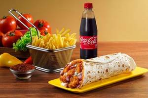 Non-Veg Burger Wrap with Side and Beverage Meal