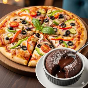 Veg Pizza With Choco Lava