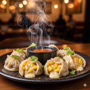 Cheese Corn Momos (8 Pieces)