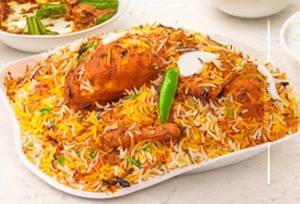 Tandoori chicken dum biryani