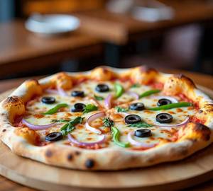 Onion Capsicum Cheese Black Olive Oil Pizza