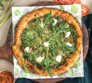 Asparagus, Burrata & Pesto Pizza