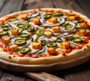 Onion Cheese Jalapeno Paneer Pizza
