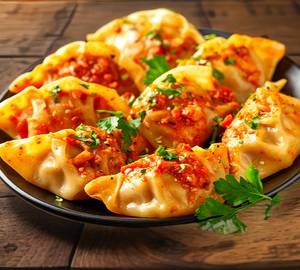 Paneer tikka momos fried