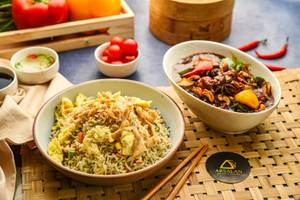 Chicken Fried Rice (half) & Kung Pao Chicken (half)