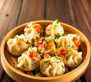 Corn and cheese momos steamed