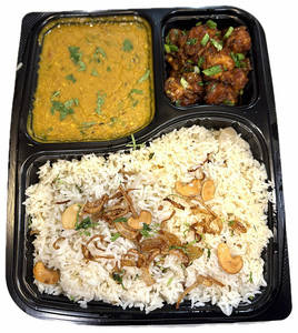 Ghee Rice Dal Fry Combo And Gobi Manchurian Dry