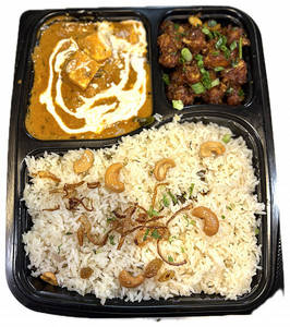 Ghee Rice Paneer Butter Masala Combo And Gobi Manchurian Dry