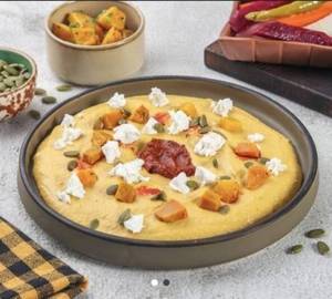 Pumpkin Harissa Hummus With Assorted Mediterranean Basket