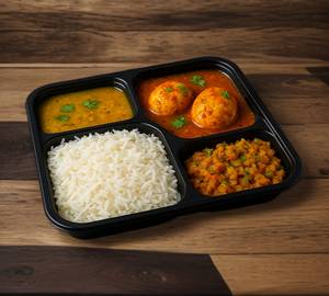 Egg curry thali
