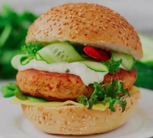 Thai chilly glazed fried chicken burger