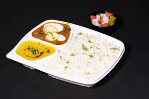 Steam Rice With Egg Curry & Dal