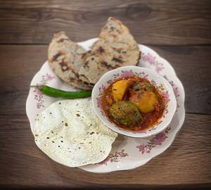 Ringana Bateta + Rotlo [3 Layer Butter] + Papad [Full Meal]