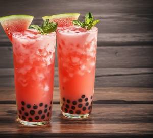 Watermelon wave boba shake
