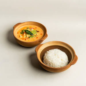 Red Thai Vegetable Curry Served With Jasmine Rice