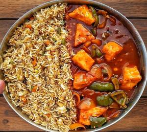 Veg fried rice & paneer chilli